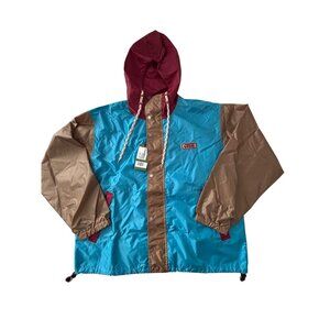 Gucci Mens Multicolor Hooded Windbreaker Jacket Size XL Nylon